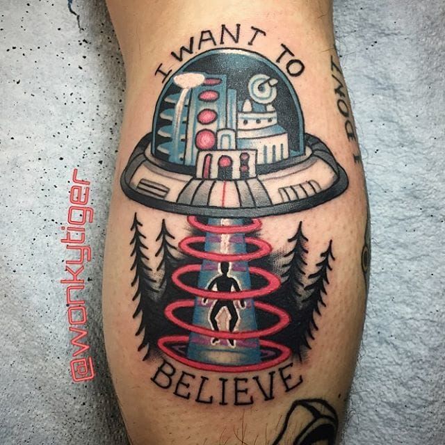 50 I Want To Believe Tattoo Designs For Men  XFiles Alien Ink Ideas