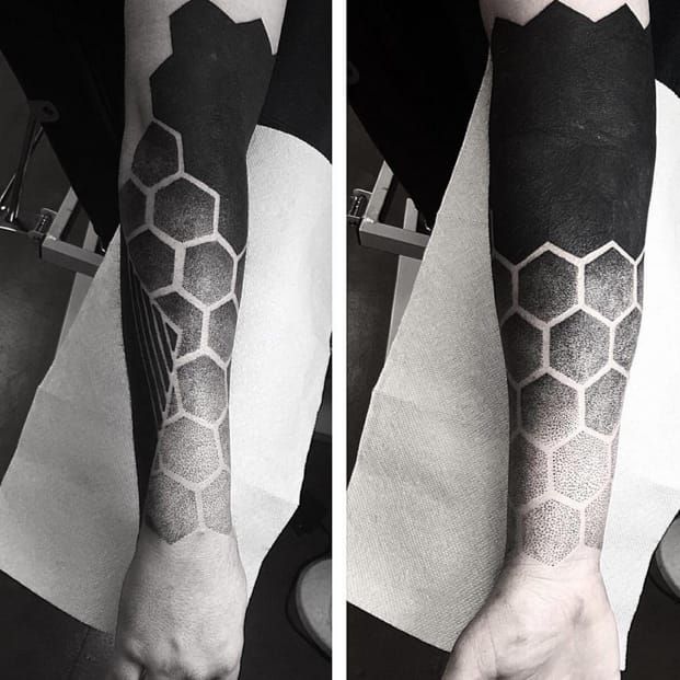80 Honeycomb Tattoo Designs For Men  Hexagon Ink Ideas  Honeycomb tattoo Hexagon  tattoo Geometric tattoo design