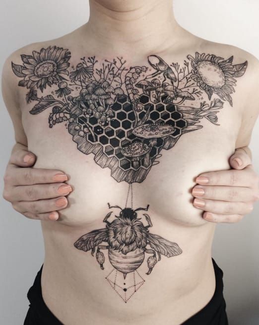 80 Honeycomb Tattoo Designs For Men  Hexagon Ink Ideas