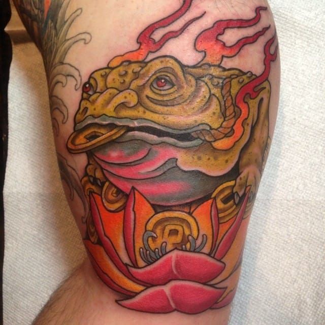 money frog  Neck tattoo Sleeve tattoos Frog tattoos