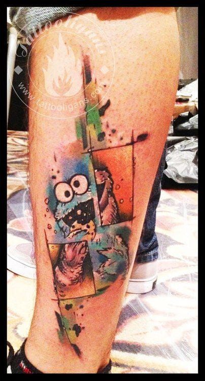 Tattoo uploaded by Atilla Dinc  cookie monster tattoo realistic colorful  realistic colorful cookiemonster cookie  Tattoodo