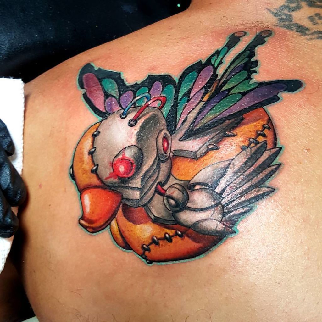 Cyborg Rubber Duck by Daniel Pokorny Tattoo