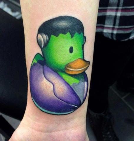 Halloween Frankenstein Duck Tattoo By Jen