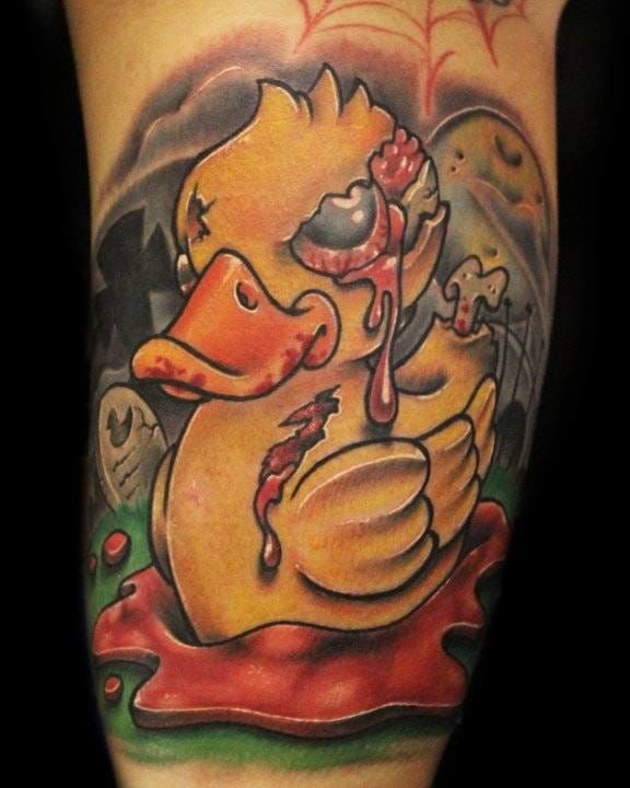 Rubber ducks look bad ass with tattoos If you want to see more of my duck  art you can find me on Instagram punkduckwarlord goodbibes   rrubberducks