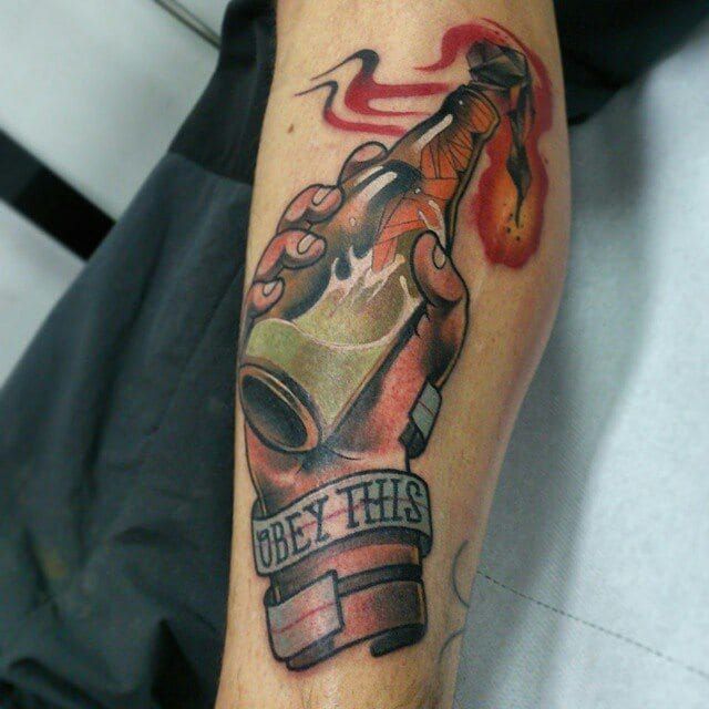 ARGUS tattoo  Molotov cocktail by Sticky  Facebook