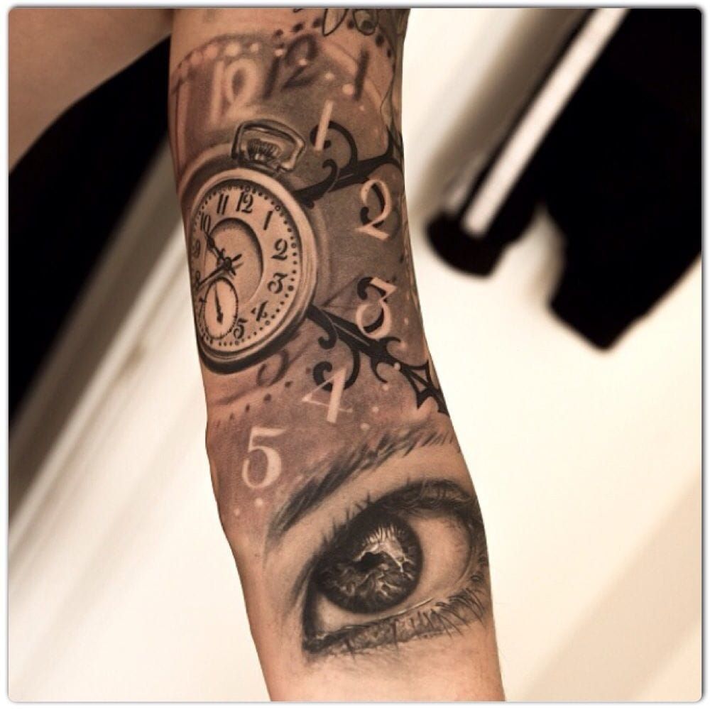 Death & Time full-sleeve tattoo design I made : r/somethingimade