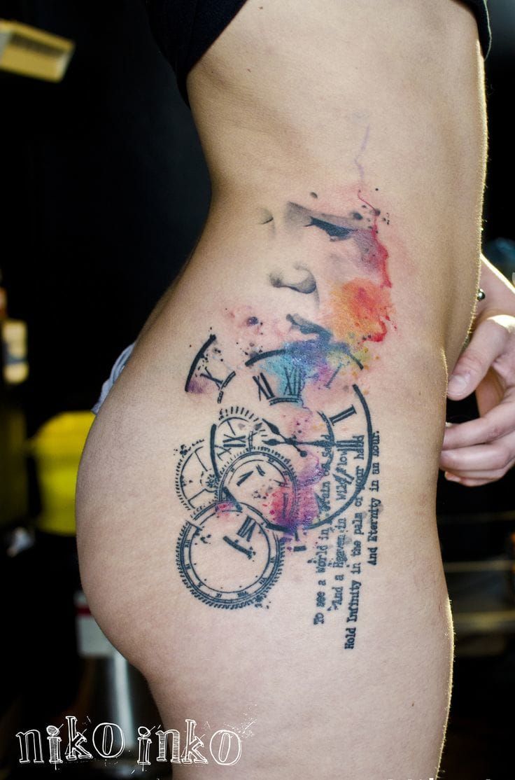 can you spot the child's face in this tattoo by Niko Inko???