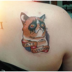 Grumpy Cat Tattoo by Amanduh Matthews