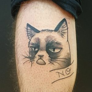 Grumpy Cat Tattoo by Iva Gustincic