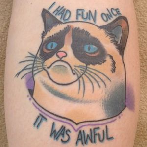 Grumpy Cat Tattoo by Joe Farrell