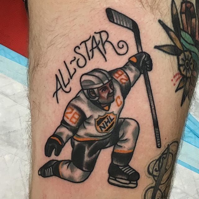 115 Cool Ice Hockey Tattoo Designs  Body Art Guru  Stick tattoo Hockey  tattoo Tattoos