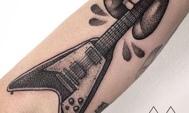 musical guitar tattoos