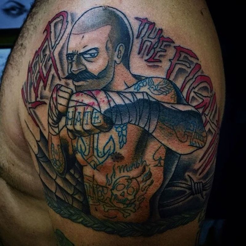 10 Old School Fighter Tattoos • Tattoodo