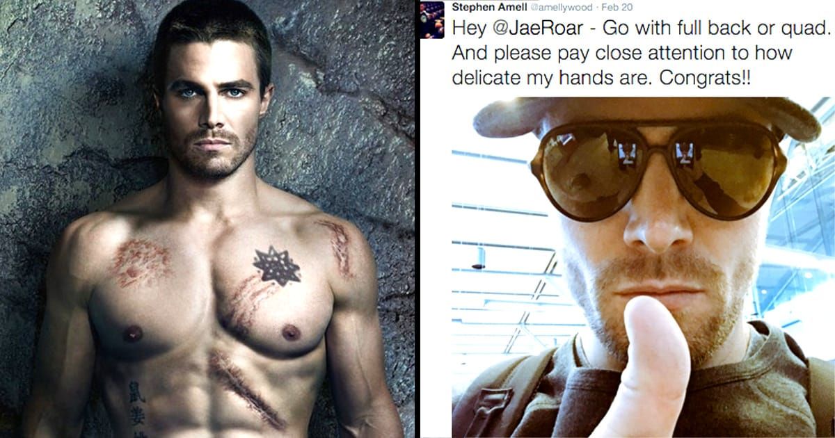 Stephen Amell Gets Arrow Tattoo As Gentle Reminder  The AList Hype