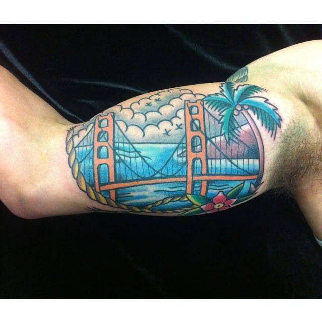 golden gate bridge tattoo drawing