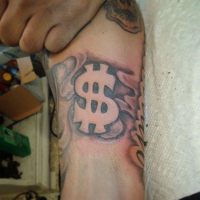 money sign tattoo