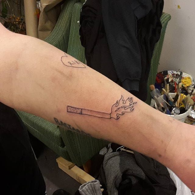 Cigarette tattoo by @bitchinkworldwide