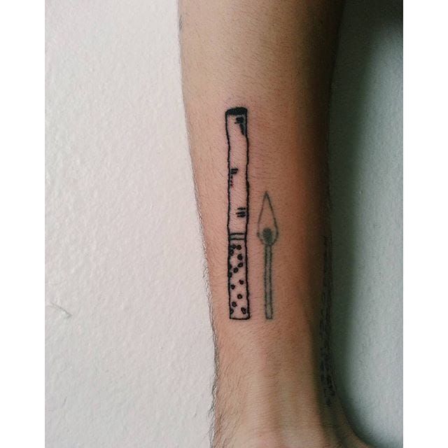 Ignorant looking cigarette tattoo via @catchgriefwithme