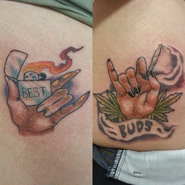 Best buds  Matching tattoos Rib tattoo Bff tattoos