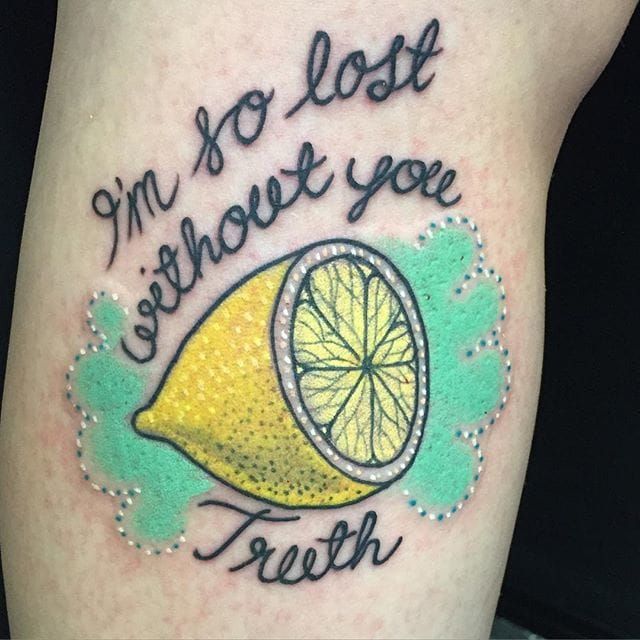 lemon stripes tattoo