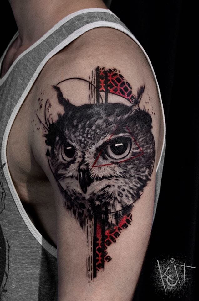 Impressive! #owltattoos #Koit #graphictattoos