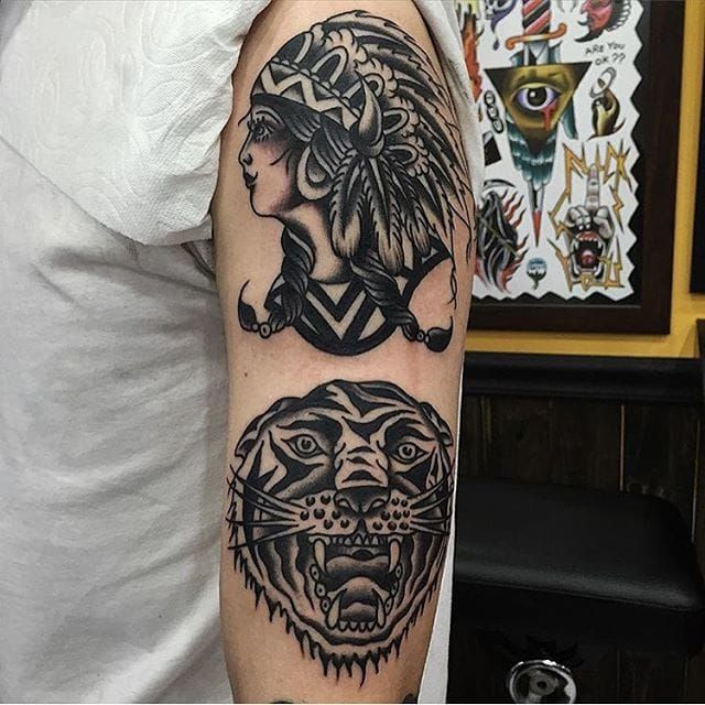 Native American tattoo by Roths Hunter at Badabink Tattoo