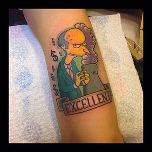 Mr Burns Tattoo by Keely Rutherford #MrBurns #theSimpsons #KeelyRutherford