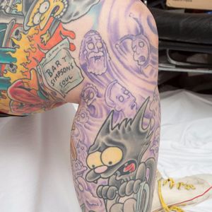 Mary's Legs Are Filled With Classic Simpsons Moments #Simpsons #cartoontattoos #Simpsonstattoos