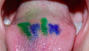 Tongue tattoo