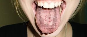 Tongue portrait tattoo