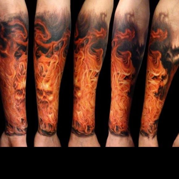 hell flames tattoo