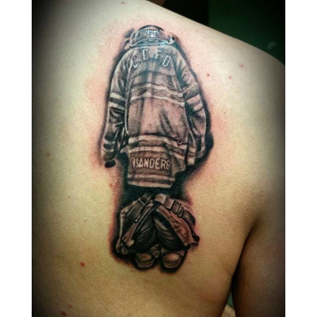 Tattoo uploaded by Angel Caban  Got to tattoo this cool Firefighter Prayer  concept on Claytin today thanks guardianartgallery guardianartgallery  fkirons firefighter prayer blackandgrey ct tattoo artist fun   Tattoodo
