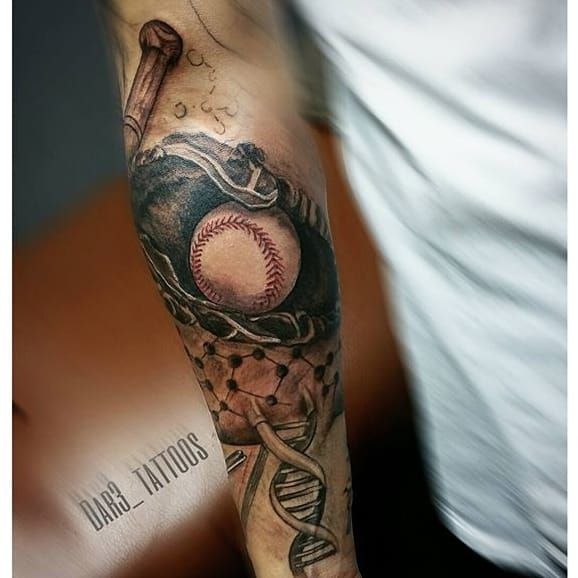 40 Baseball Tattoos For Men  A Grand Slam Of Manly Ideas  Baseball tattoos  Tattoos for guys Softball tattoos