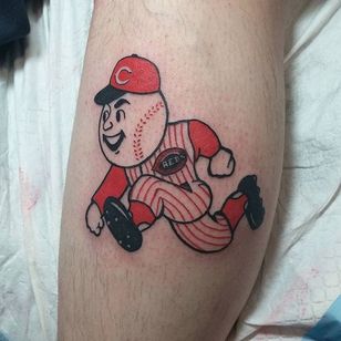 Tattoo uploaded by PK • Nice red lines on this Yankees tattoo by Amy T.  #baseballtattoo #AmyT • Tattoodo