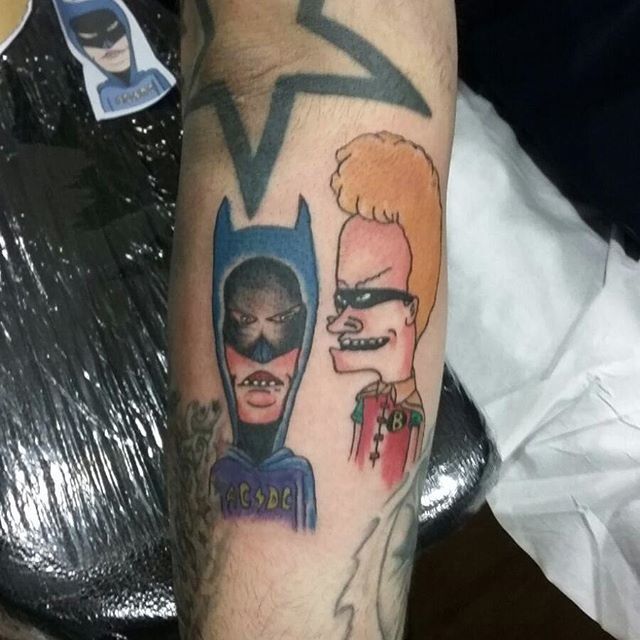 Beavis and ButtHead patch tattoo embroidery style