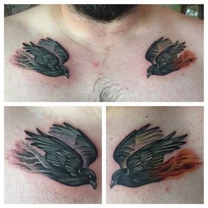 Odins Ravens Tattoo by Betzy Eaton #OdinsRavens #Odin #raven #Norse #BetzyEaton