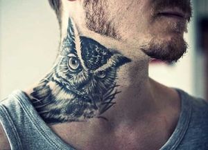 Realistic Owl neck piece. Artist unknown.