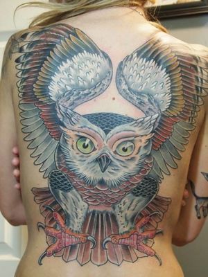 owl tattoo by Jason Tucker