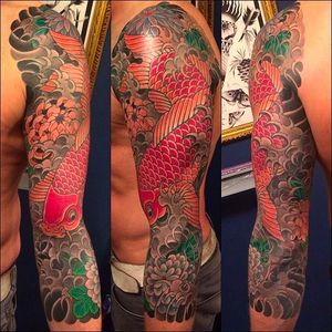 Koi sleeve tattoo #MarcoSerio #koi #koisleeve #koifish