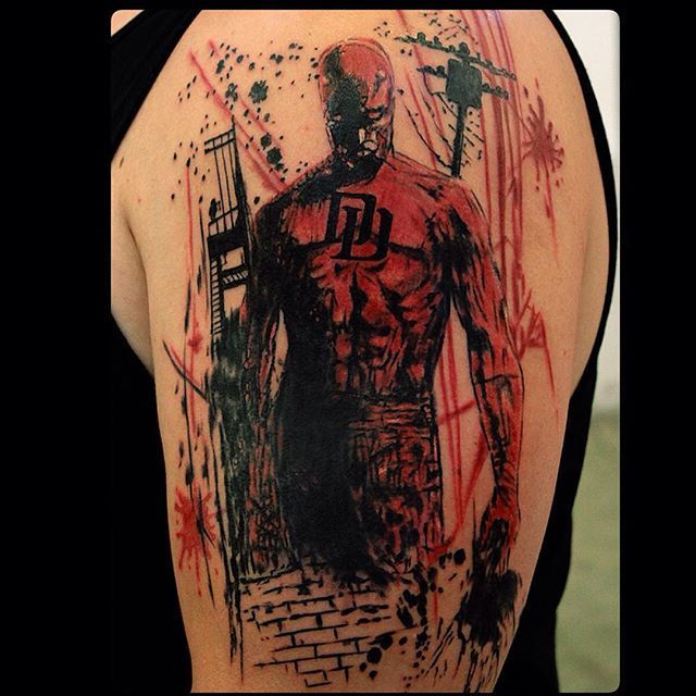 Daredevil tattoo  Marvel tattoos Tattoos Unique tattoo designs