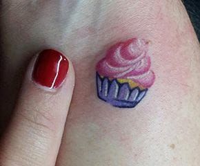 Tattoo uploaded by minerva  Heres a bitesized cupcake for you all   Tattoodo