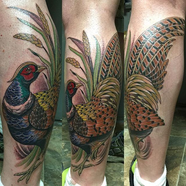 Gas Monkey Tattoo Parlor  Pheasant feather for Bevan from Lumsden SK  tattoo by RICH  Facebook