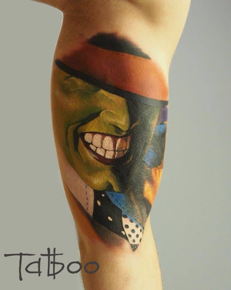 The Mask tattoo by Valentina Ryabova #movie #movietattoo #ValentinaRyabova #themask