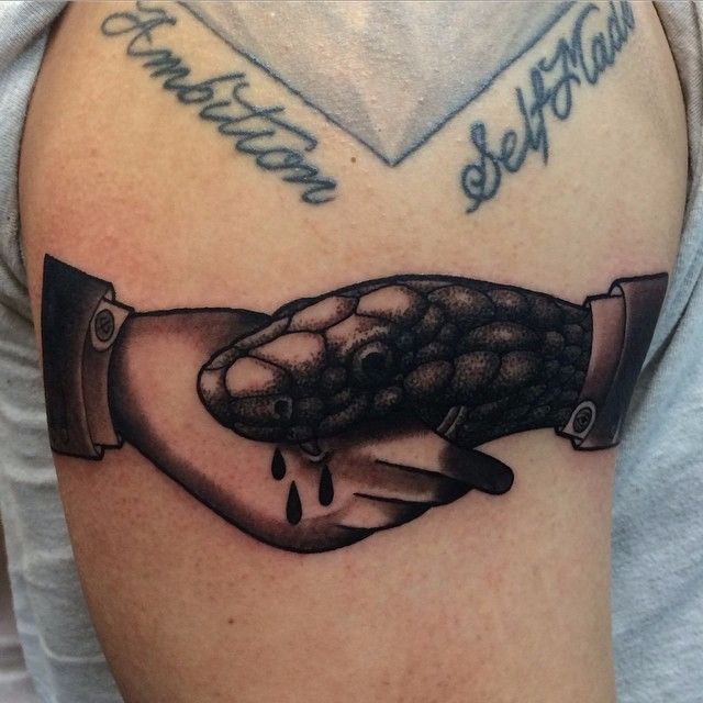 Addicted Body Art Studio  Snake handshake tattoo from tonight  Facebook