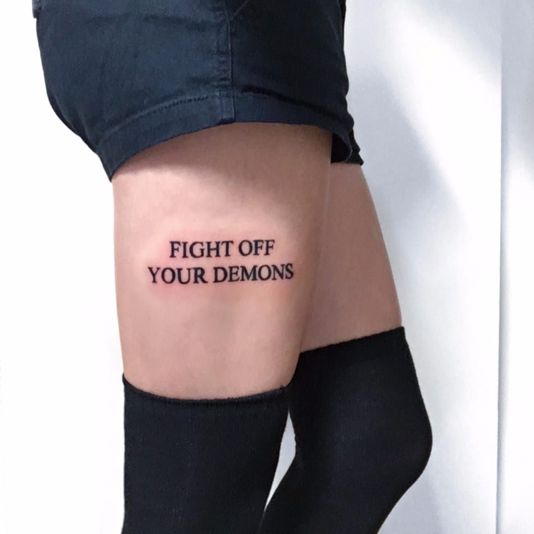 Fight off your demons  Tatuagem Tatuagem no pescoço Ideias de tatuagens