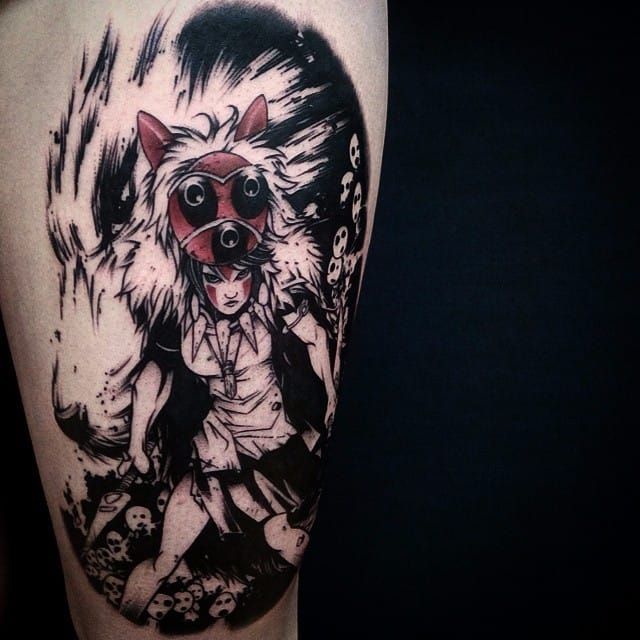 Moro from Princess Mononoke by Ashlie at Iron Works in Portsmouth NH  r tattoos