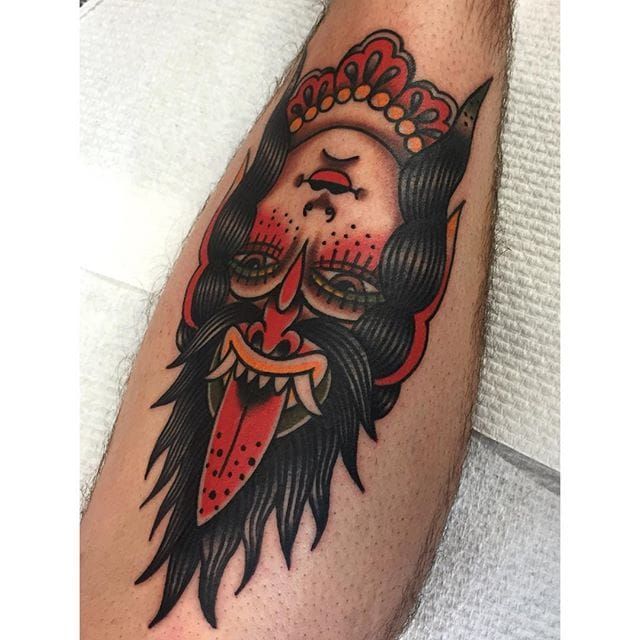 traditional woman devil tattoo
