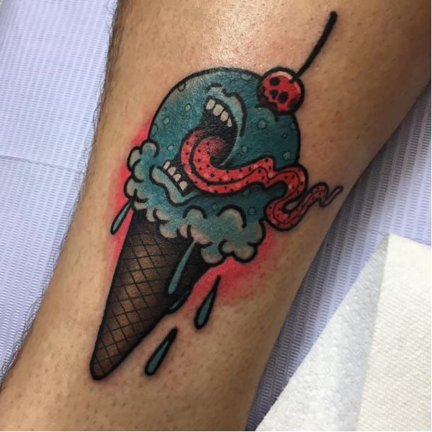 Ice Cream Cone Temporary Tattoo  neartattoos