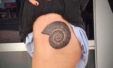 10 Harmonious Ammonite Tattoos • Tattoodo