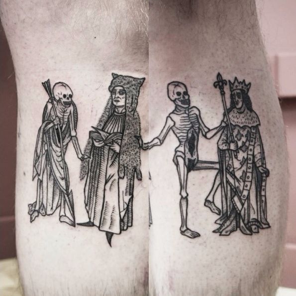 lubok tattooing  made of lines  on Instagram Dance macabre 